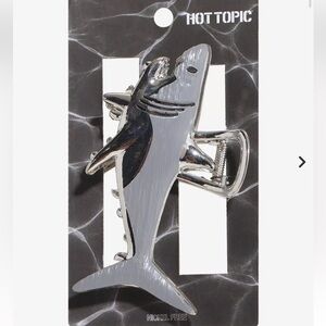 Hot Topic Silver Shark Clip-On Accent with Black Details